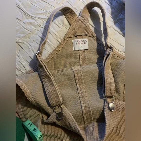 Tinseltown small corduroy Tan Midi Dress with Adjustable Straps - Picture 4 of 6